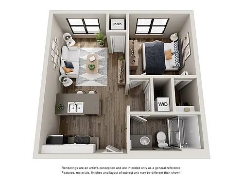 Floor plan 1 Bed 1 Bath