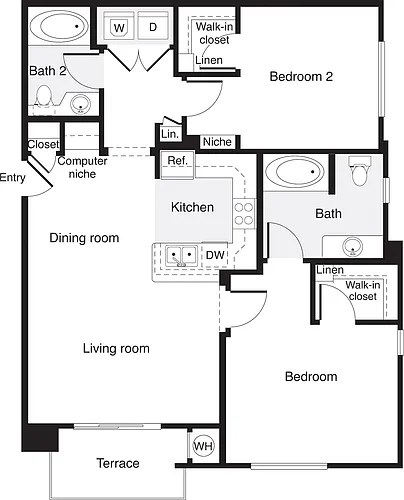 Floor plan 2 Bedrooms A