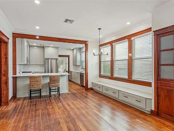 Dining room with window seat