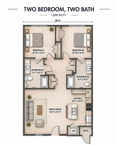 Floor plan 2b2b