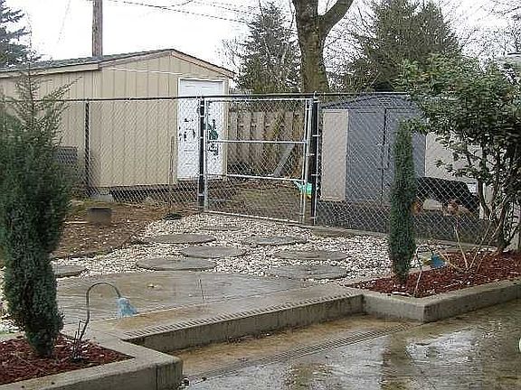fenced dog run & storage