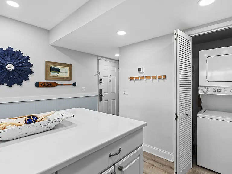 Laundry closet in kitchen