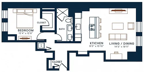 Floor plan 1 Bedroom 11
