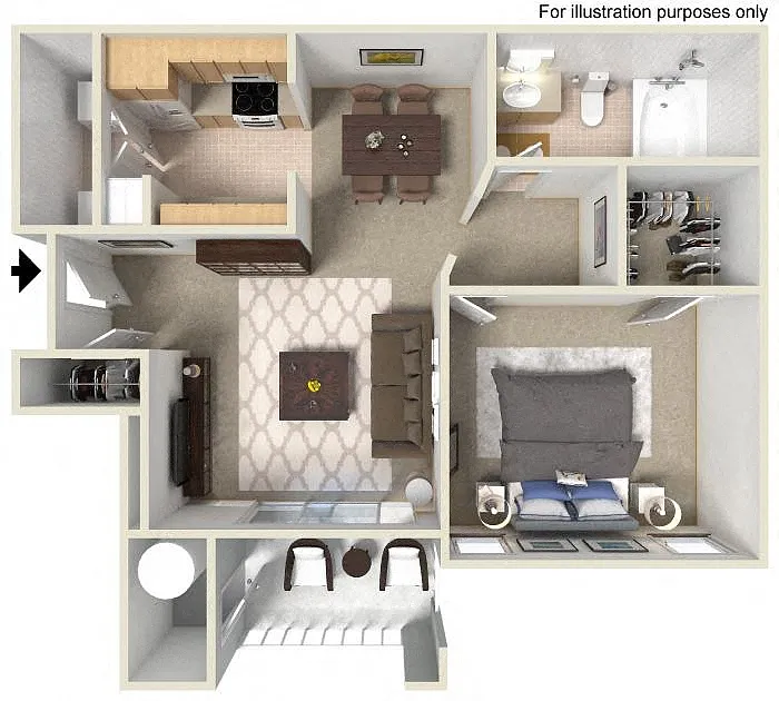 Floor plan A Bartlett 656 SF