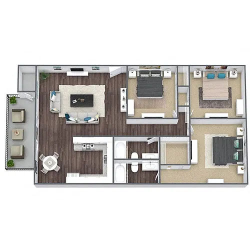 Floor plan C2: 3 Bed 2 Bath