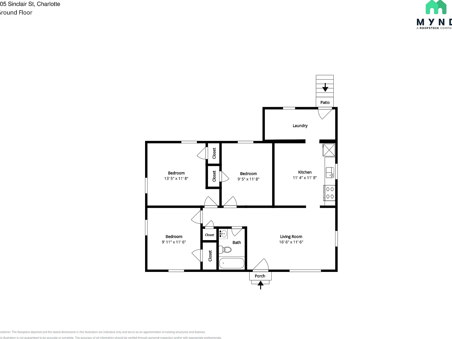 3 bed, 1.0 bath, 1048 sqft, $1,525 — Photo 4