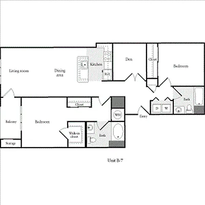 Floor plan 2 Bedrooms M