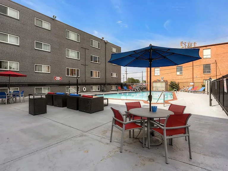 Peak 54 Apartments Swimming Pool Area in Denver, Colorado