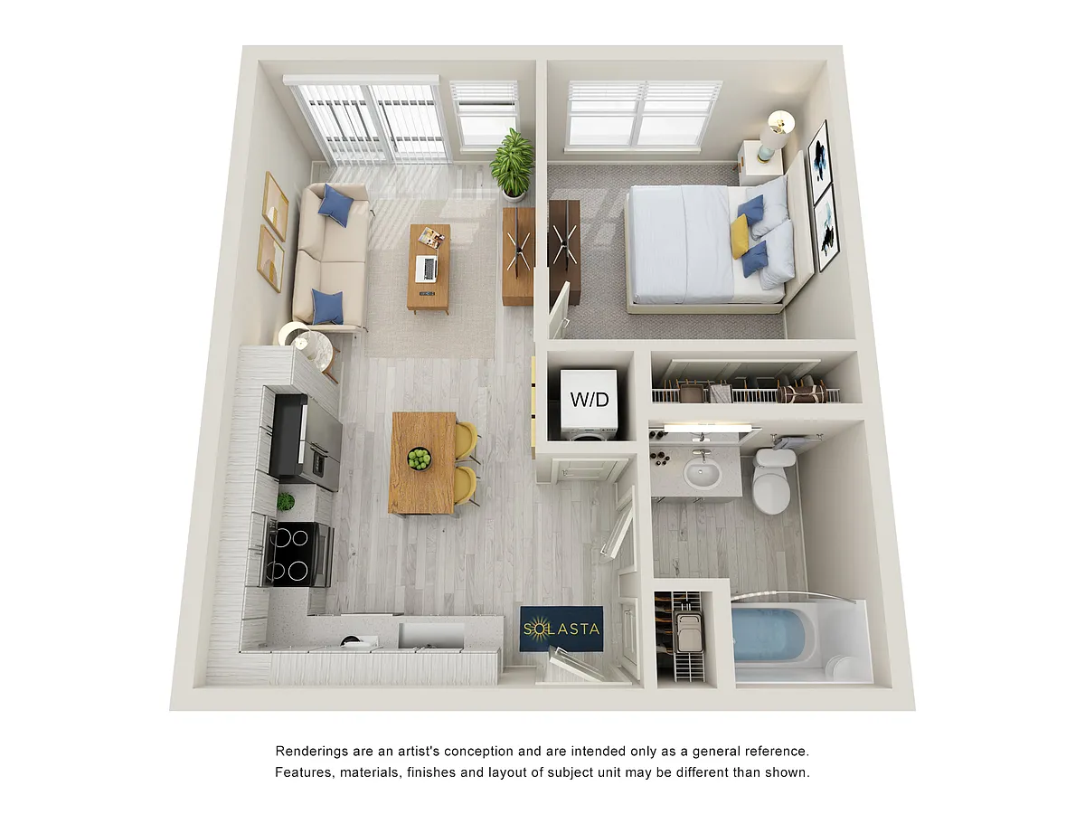 Floor plan 1X1-555