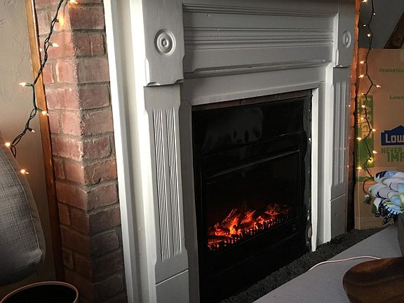Festive living room fireplace