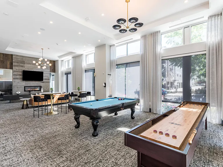 Clubhouse with Shuffleboard and Pool Table