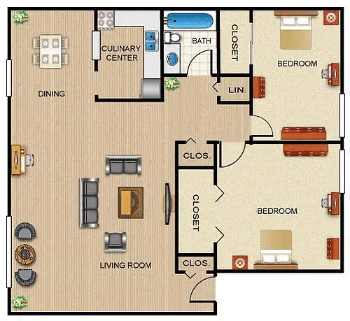 Floor plan Two Bedroom