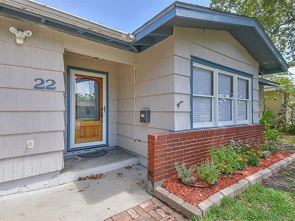 Entrance and flower bed