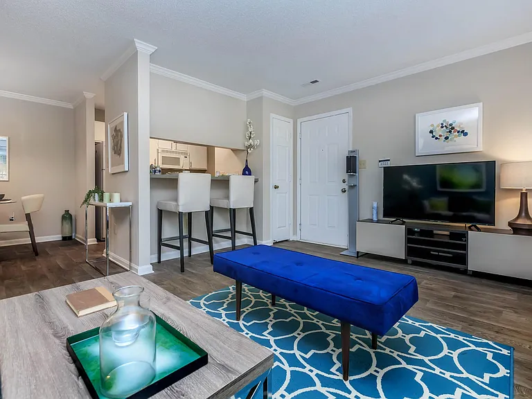 Wood-Style Vinyl Flooring - Living Area - Gold Interior