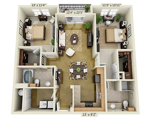 Floor plan Herrera (B2D)