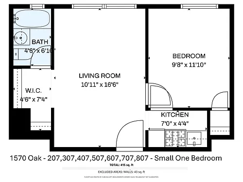 Floor plan Convertible Studio