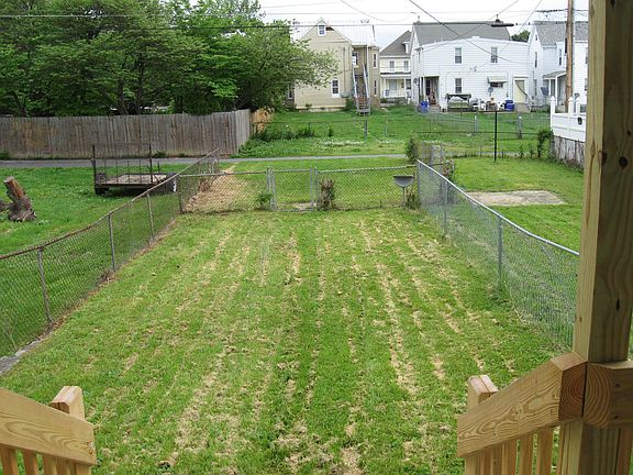 Fenced backyard