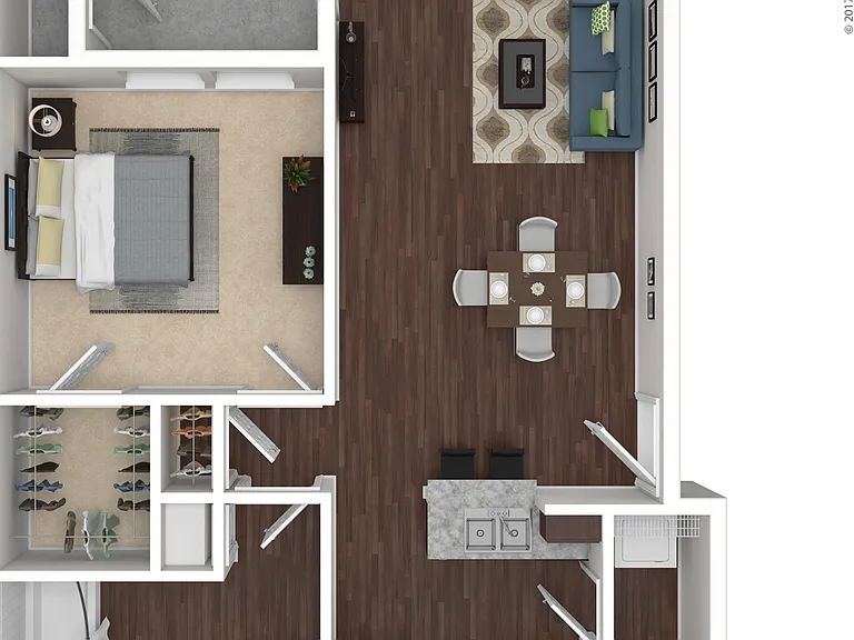 A2: Beds - 1: Baths - 1: SqFt Range - 708 to 708