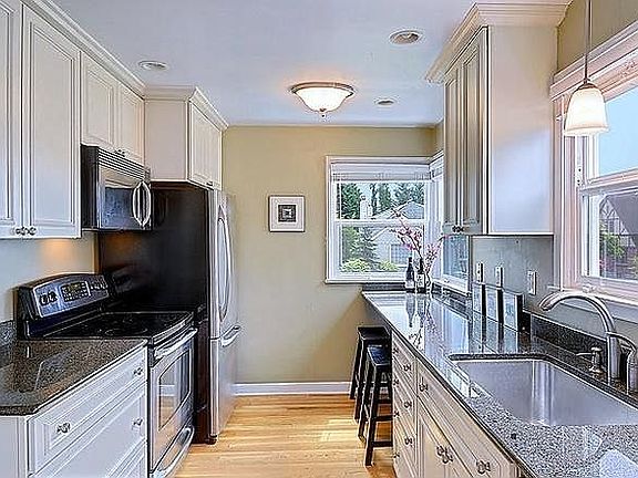 Light and airy galley kitchen.