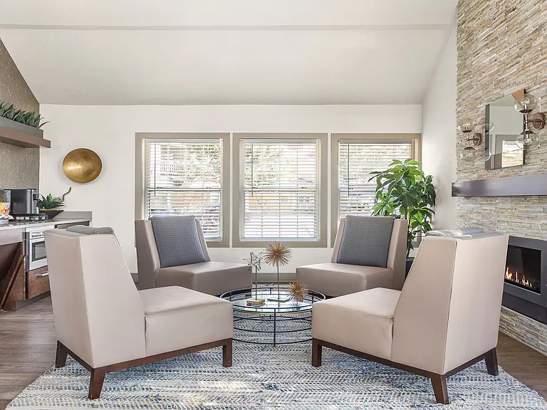 A welcoming lounge for residents to enjoy year-round.