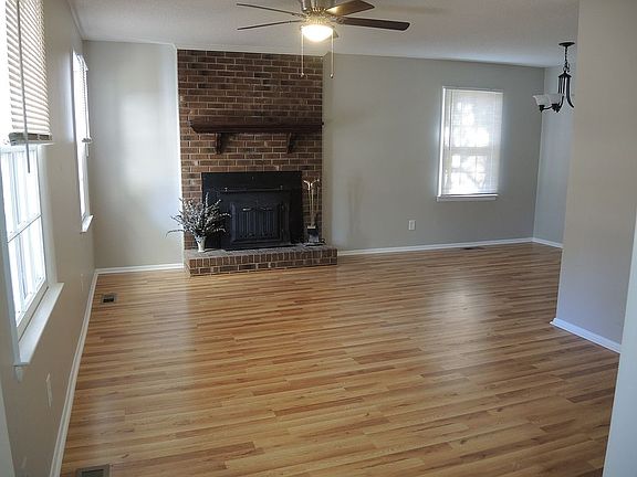 Living room with wood stove