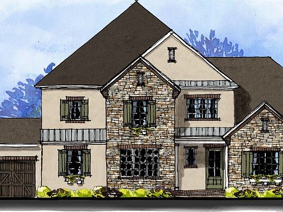 Monterey - French Cottage 3-Car Side Load Garage Note Renderings may show optional features