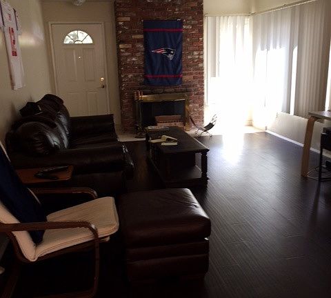 Living room with fireplace