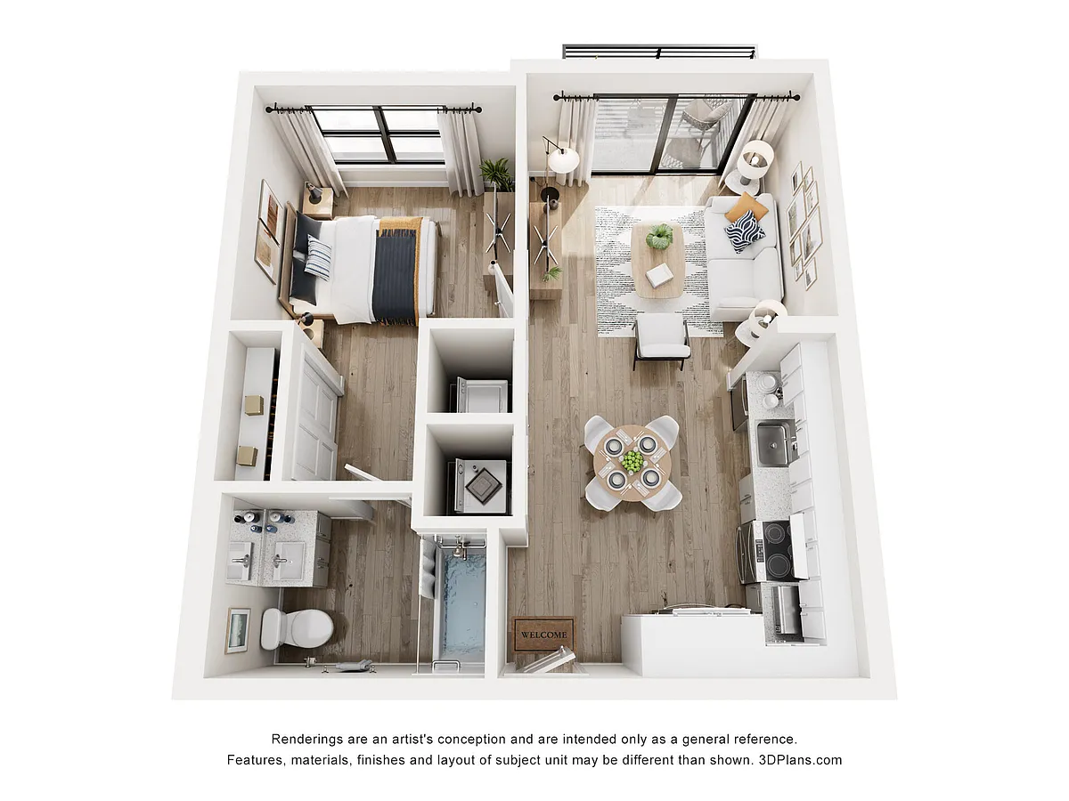 Floor plan 1 Bed | 1 Bath