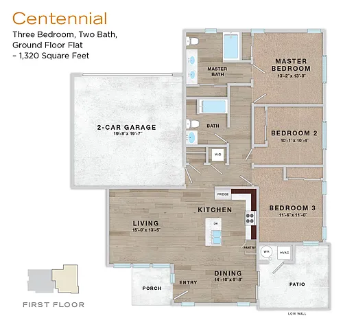 Floor plan Park - Centennial 3/2