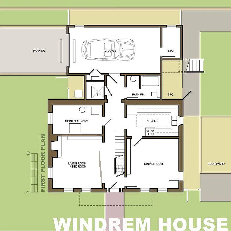 First Floor Plan - 604 Iowa Ave
