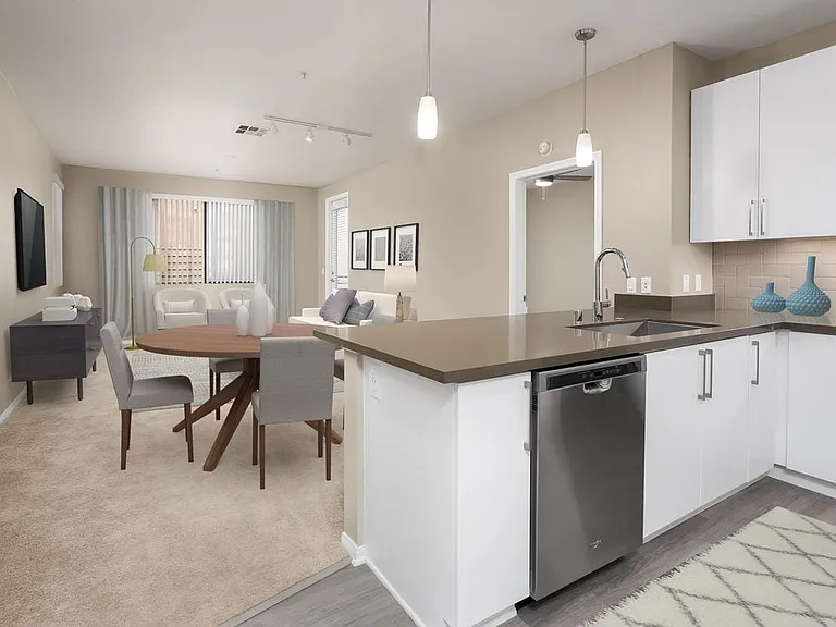 Design Scheme I living, dining, and kitchen area