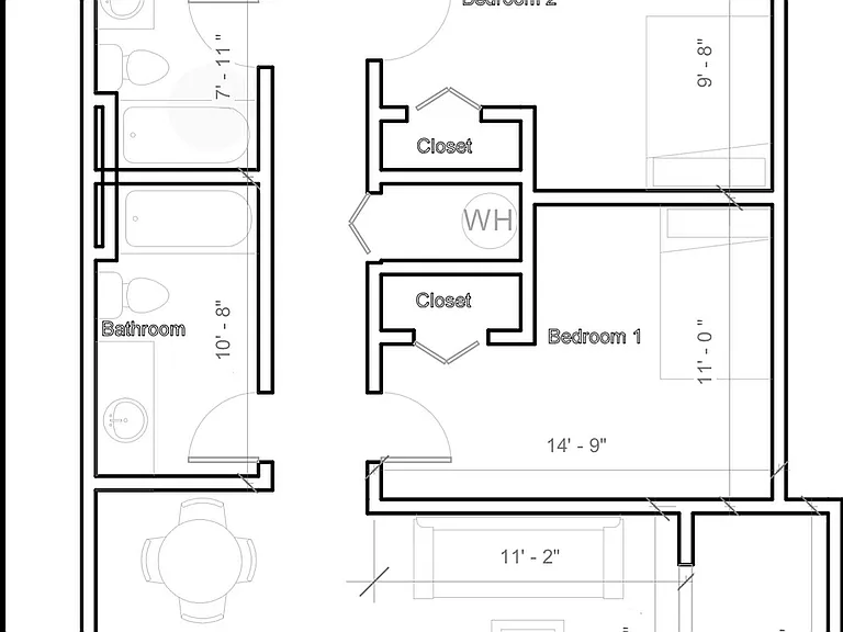 3 Bedroom apartment floorplan without washer & dryer 3 Bedroom apartment floorplan without washer & dryer