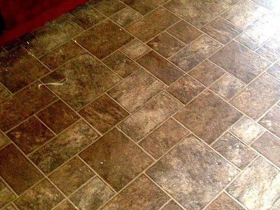 Faux stone kitchen flooring