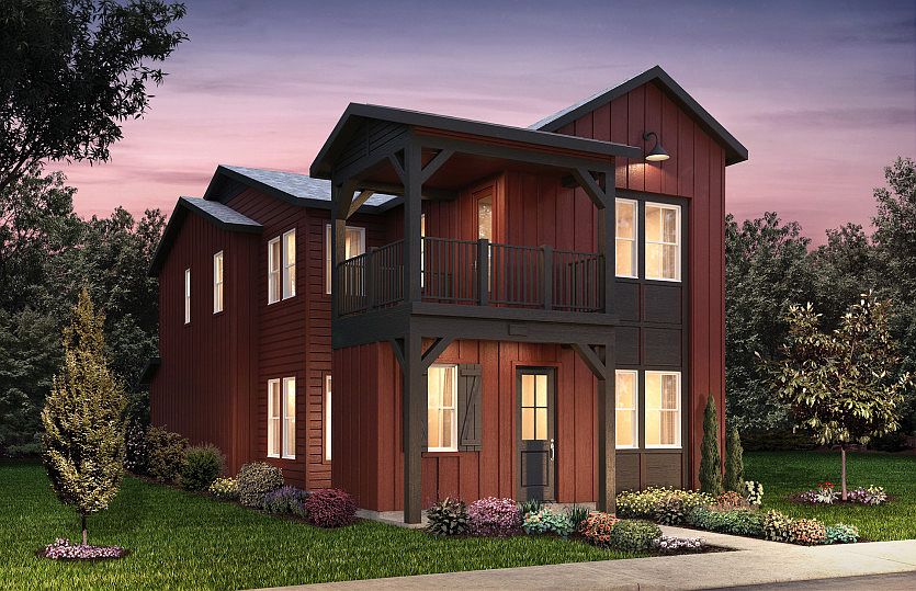 Two to three-story Dunlap plan shown in Elevation A.