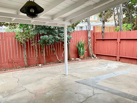 Private fenced covered patio