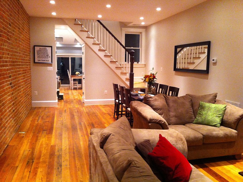 Open living and dining room