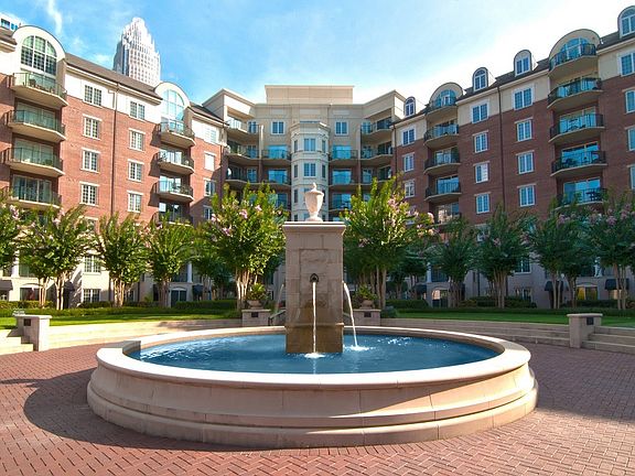 Fountain Anchoring the Courtyard