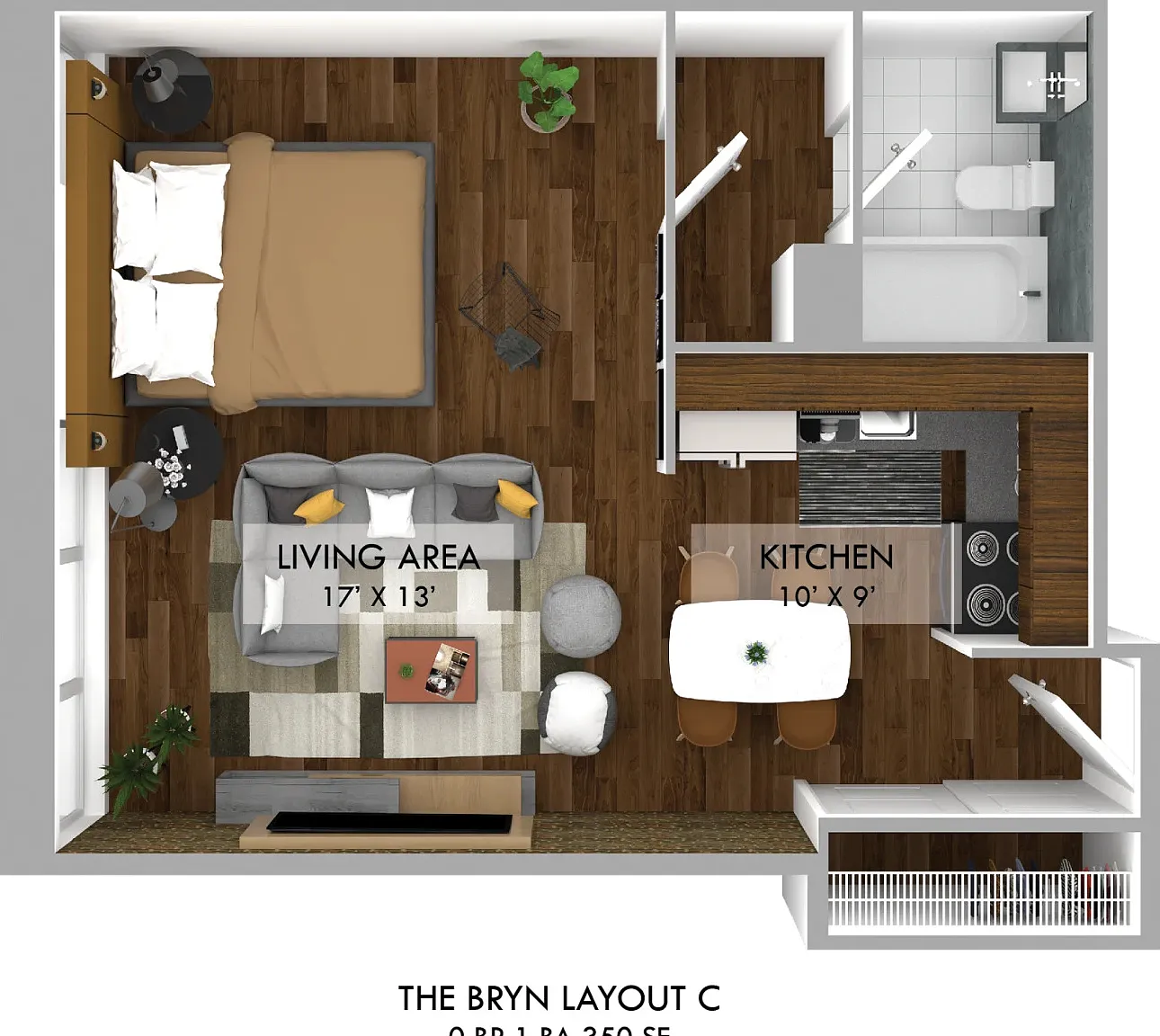 Studio, 1.0 bath, 350 sqft, $1,806 — Photo 3