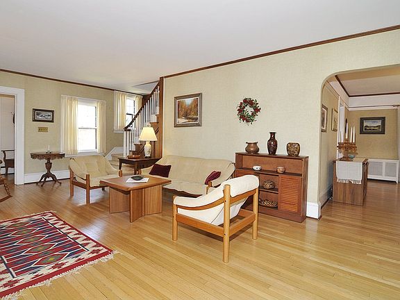 Living Room with Wood-Burning Fireplace