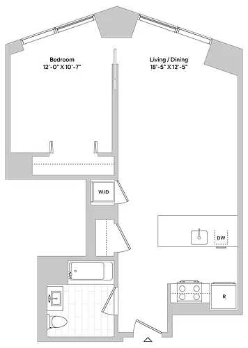 Floor plan A8 | 1 Bed | 1 Bath