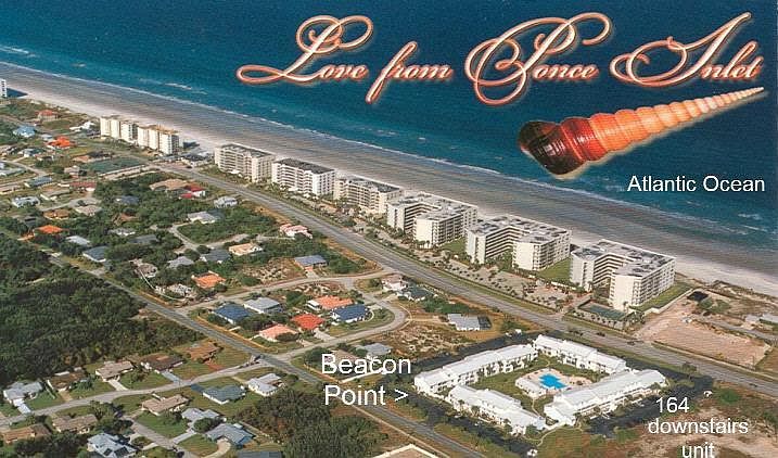 Aerial photo of Beacon Point & ocean across the street