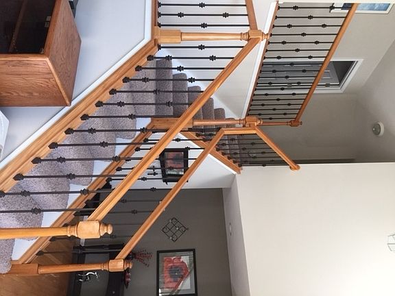 Rod Iron staircase
						:
						upgrade to rod iron spindles on the staircase