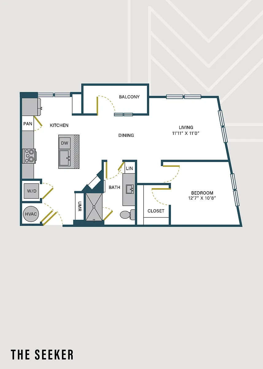 Floor plan The Seeker | 1 Bed | 1 Bath