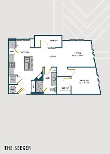 Floor plan The Seeker | 1 Bed | 1 Bath