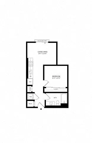 Floor plan Jr 1G w/ Balcony