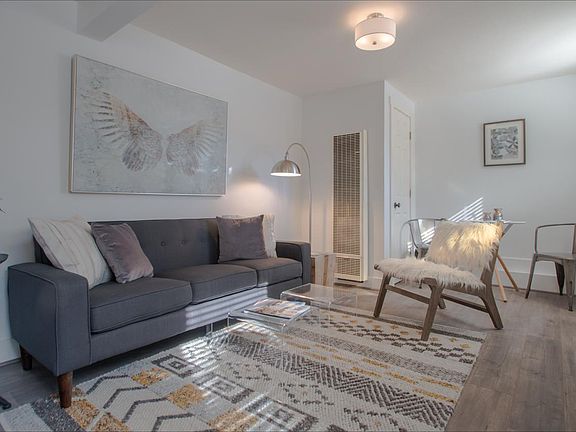 Enjoy all day natural light, or draw the wood blinds as we have done here.