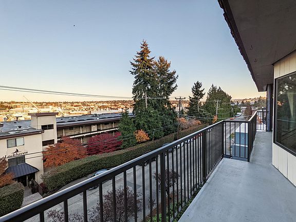 Front balcony with Fremont and Salmon Bay views