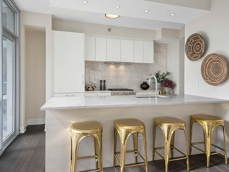 Kitchen with counter chairs