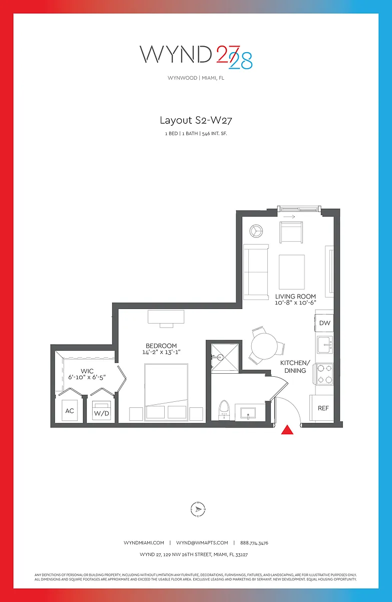 Floor plan W27 - Studio (546 SF)