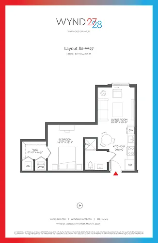Floor plan W27 - Studio (546 SF)